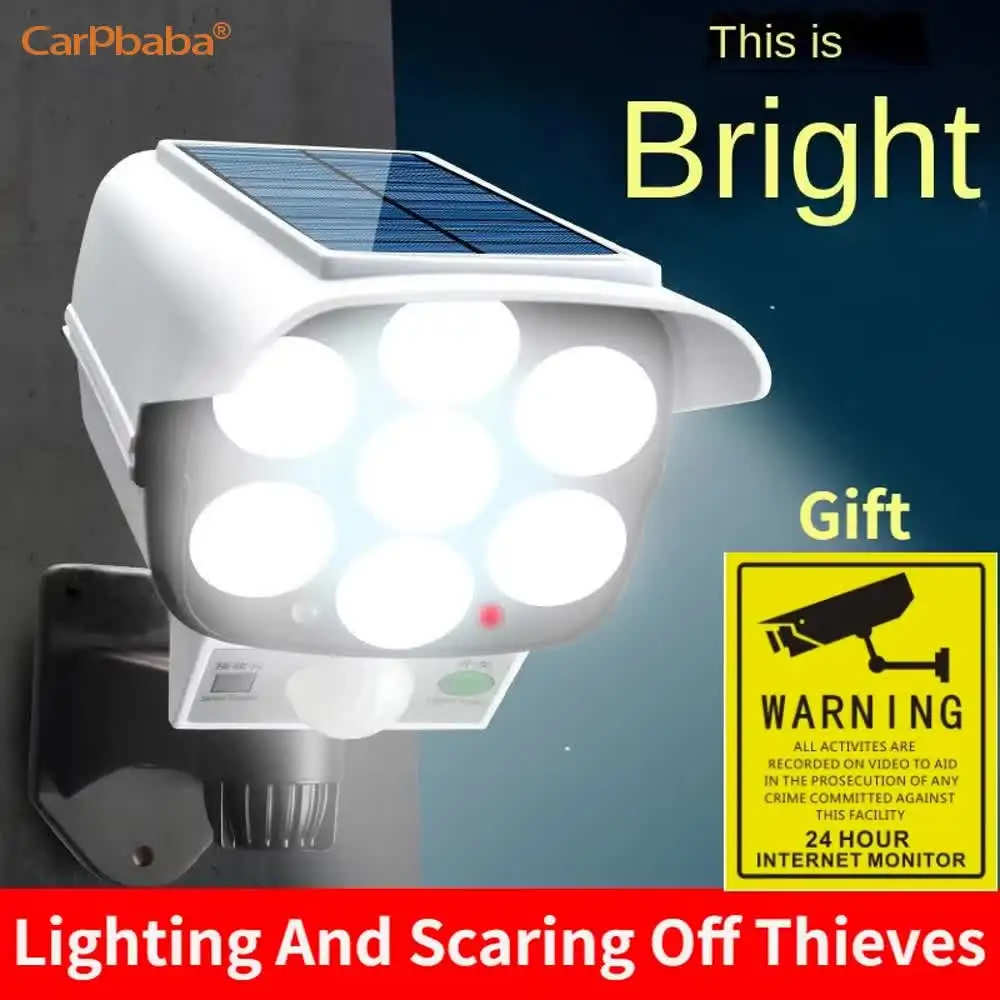 Outdoor Solar Light Motion Sensor Security Dummy Camera Wireless Flood Light IP65 Waterproof 77 LED Lamp 3 Mode For Home Garden
Outdoor Solar Light Motion Sensor Security Dummy Camera Wireless Flood Light IP65 Waterproof 77 LED Lamp 3 Mode For Home Garden