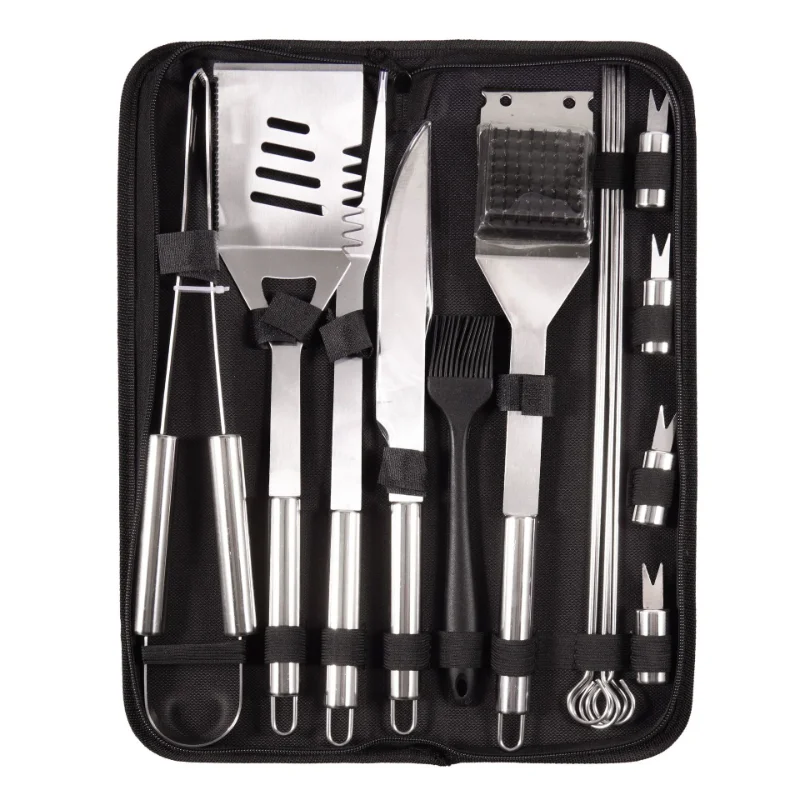 15 Piece Set of Outdoor Barbecue Tools Knife Clips Brushes Forks Picks Shovels Set of Baking Tools Oxford Cloth Bag Set
15 Piece Set of Outdoor Barbecue Tools Knife Clips Brushes Forks Picks Shovels Set of Baking Tools Oxford Cloth Bag Set
