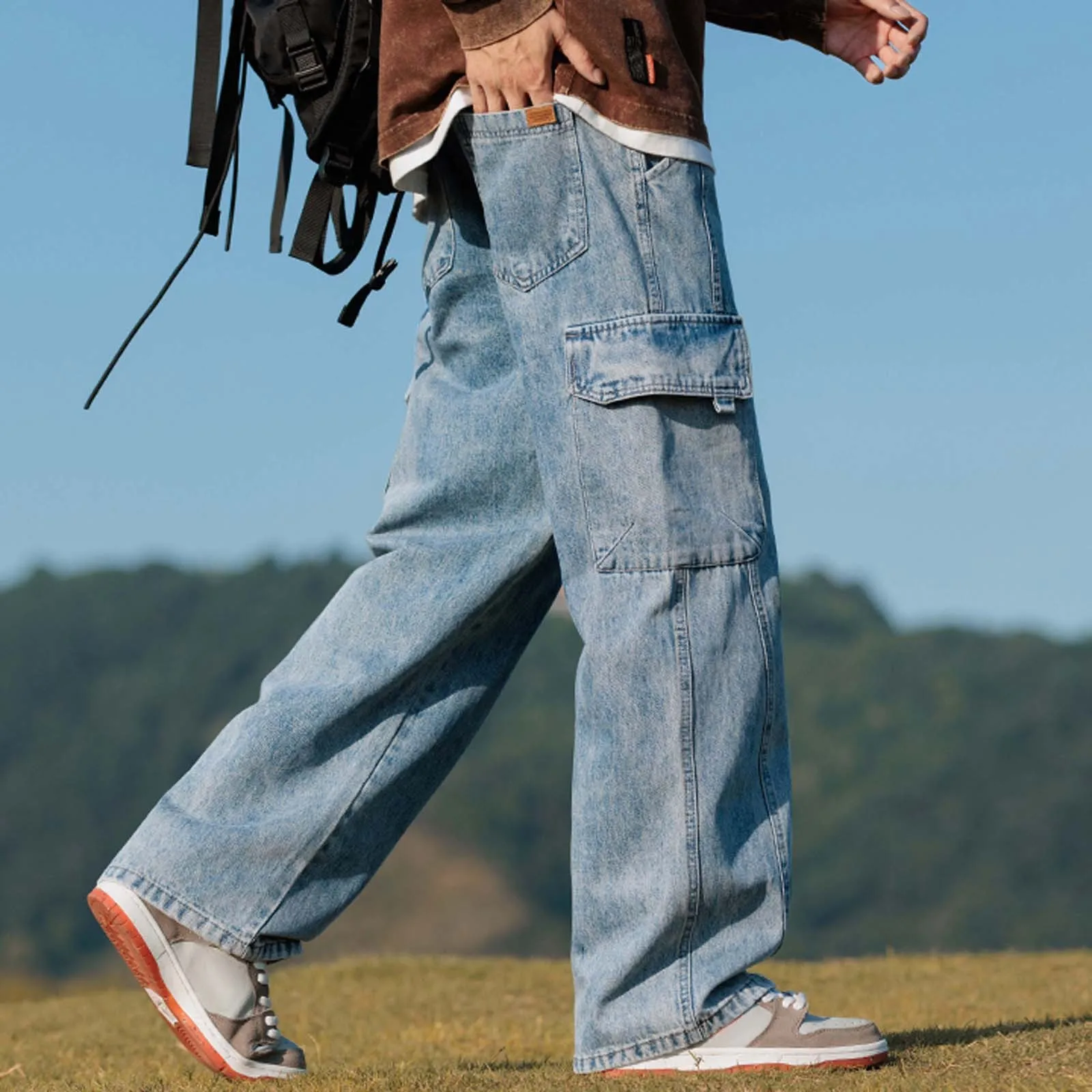 2025 Men's Baggy Oversize Jeans Y2k Hip Hop Harajuku Big Pocket Denim Trousers Streetwear Fashion Wide Leg Cargo Pants
2025 Men's Baggy Oversize Jeans Y2k Hip Hop Harajuku Big Pocket Denim Trousers Streetwear Fashion Wide Leg Cargo Pants