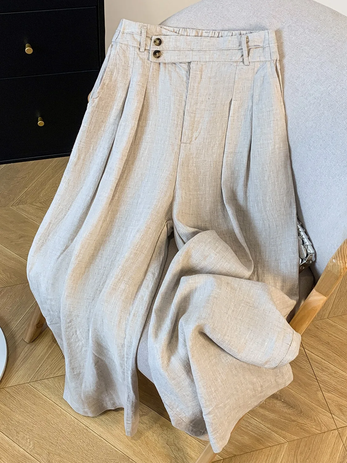 Korean Style Wide Leg Cotton Linen Pants Women's Summer Commute Loose Drapey Trousers High Waist Straight Cut Non-Stretch
Korean Style Wide Leg Cotton Linen Pants Women's Summer Commute Loose Drapey Trousers High Waist Straight Cut Non-Stretch
