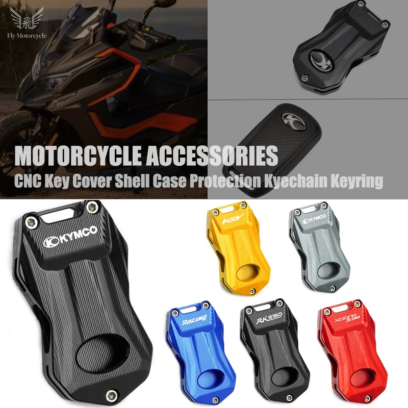 For KYMCO DTX360 DTXCT Xciting S350 RKS150 Racing150 KRV180 Motorcycle CNC Key Cover Case Shell & Keychain KeyRing Accessories