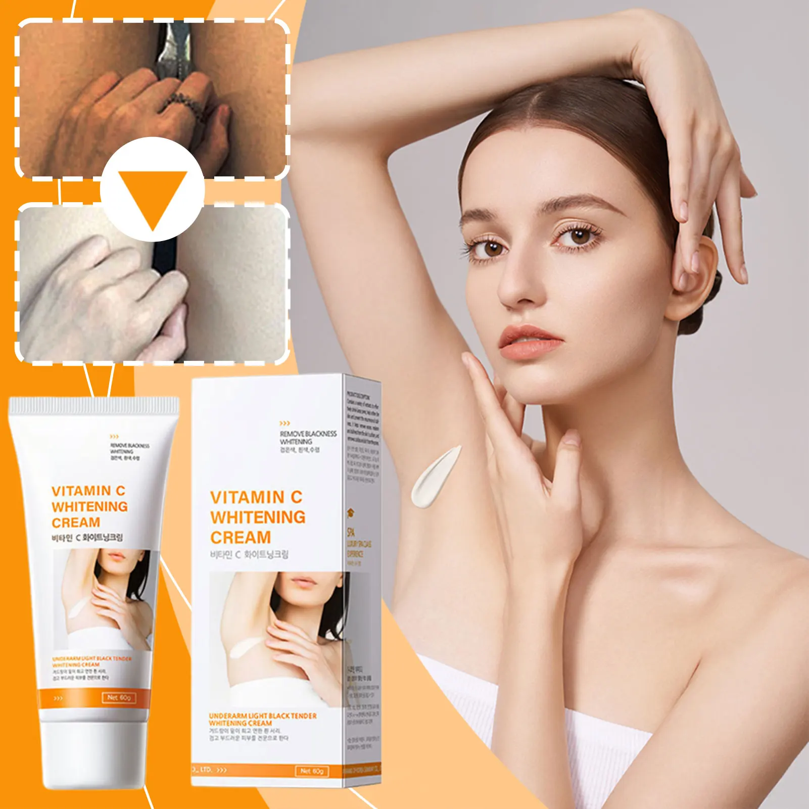 Vitamin C Face Cream Armpit Elbow Knees Brighten Smooth Wrinkle Moisturizing Firming Lightening Skincare Whitening Cream 60g
Vitamin C Face Cream Armpit Elbow Knees Brighten Smooth Wrinkle Moisturizing Firming Lightening Skincare Whitening Cream 60g