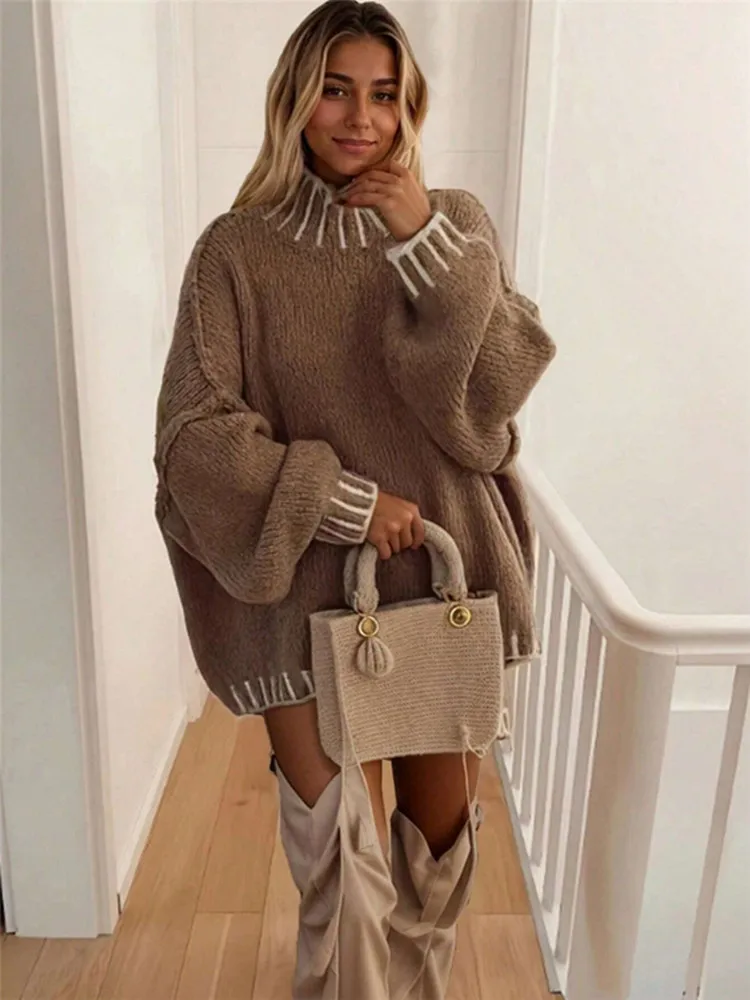 BKLD 2026 Autumn Winter New Product Women's Clothing Turtleneck Fashion Contrasting Loose Pullovers Sweater Long Sleeve Tops
BKLD 2026 Autumn Winter New Product Women's Clothing Turtleneck Fashion Contrasting Loose Pullovers Sweater Long Sleeve Tops