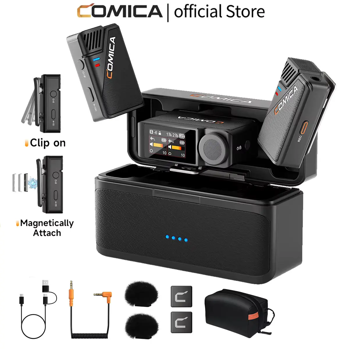 COMICA BooMax Dual-channel Wireless Lavalier Microphone AI Denoise 32-bit Float Internal Recording Cardioid/Omnidirectional Mic
COMICA BooMax Dual-channel Wireless Lavalier Microphone AI Denoise 32-bit Float Internal Recording Cardioid/Omnidirectional Mic