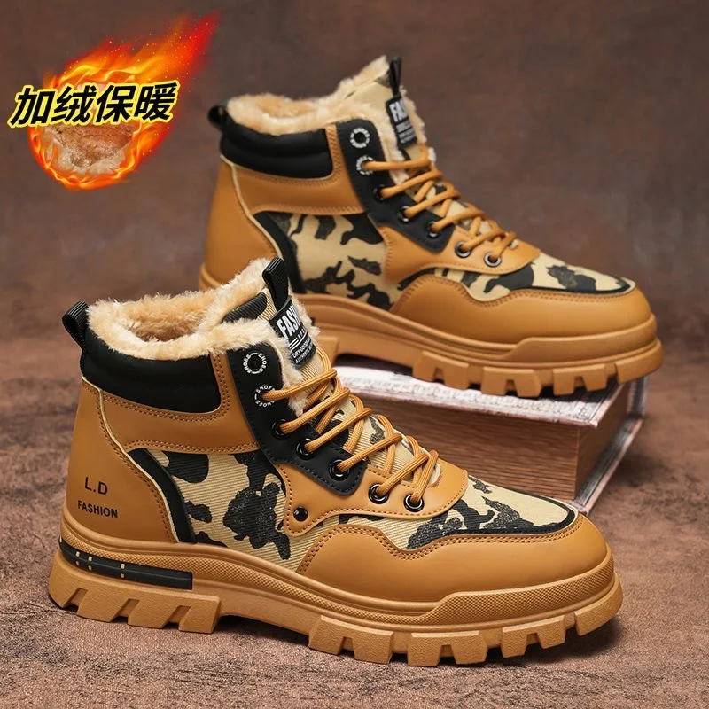 Winter New Men's Boots Warm Plush High Top Lace Up Casual Outdoor Anti Slip Fashion Plus Size 46 Camouflage Short Boots
Winter New Men's Boots Warm Plush High Top Lace Up Casual Outdoor Anti Slip Fashion Plus Size 46 Camouflage Short Boots