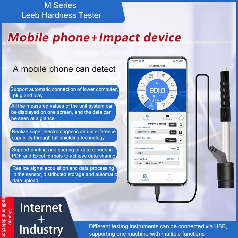 (Sea shipping) MLH350 M Series Leeb Hardness Tester New Type Intelligent Detector Smart Portable Hardness Tester with No Host Re
(Sea shipping) MLH350 M Series Leeb Hardness Tester New Type Intelligent Detector Smart Portable Hardness Tester with No Host Re