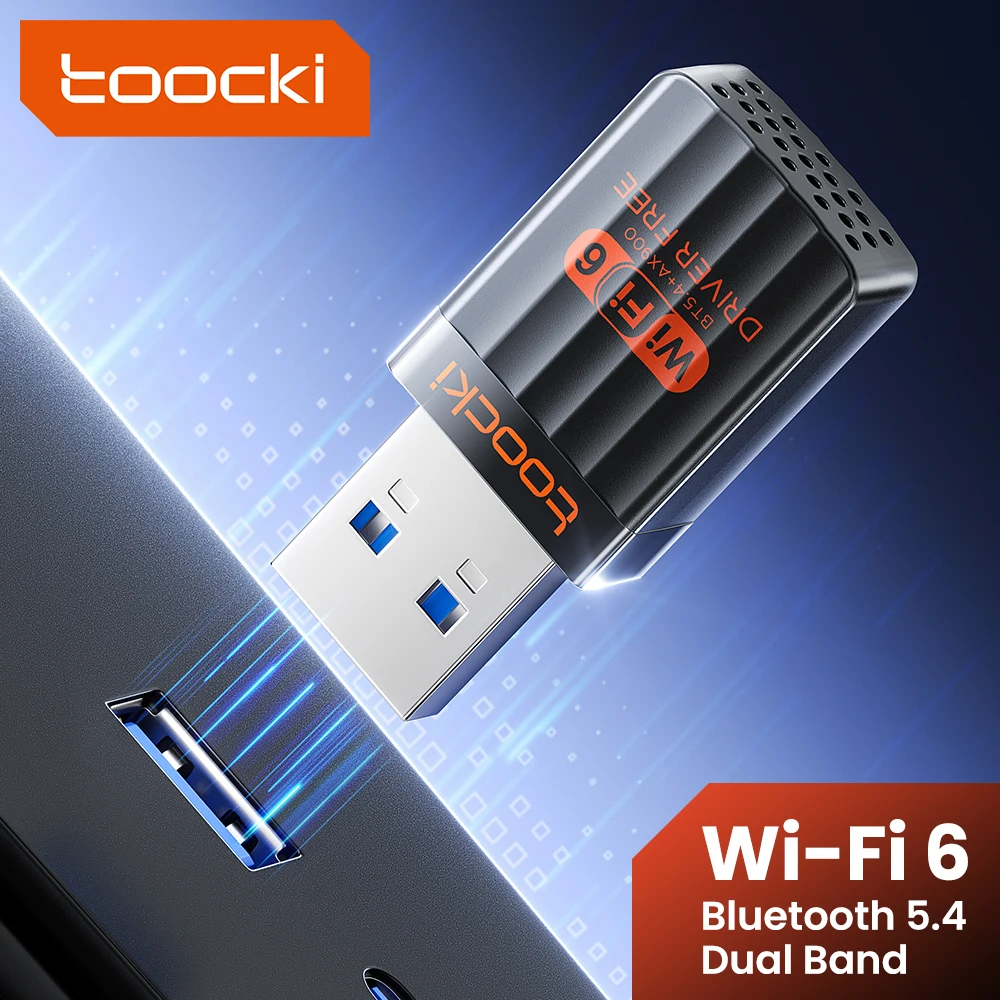 Toocki TB08 AX900 USB WiFi 6 Bluetooth 5.4 Adapter 2 in 1 Dual Band 2.4G/5GHz High-Speed Drive Free Mini Wireless Network Cards
Toocki TB08 AX900 USB WiFi 6 Bluetooth 5.4 Adapter 2 in 1 Dual Band 2.4G/5GHz High-Speed Drive Free Mini Wireless Network Cards