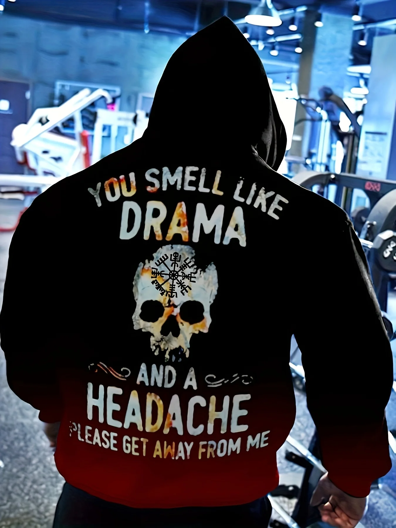 European and American men's autumn fitness training letter skull print soft and comfortable hooded sweatshirt outdoor sports top
European and American men's autumn fitness training letter skull print soft and comfortable hooded sweatshirt outdoor sports top