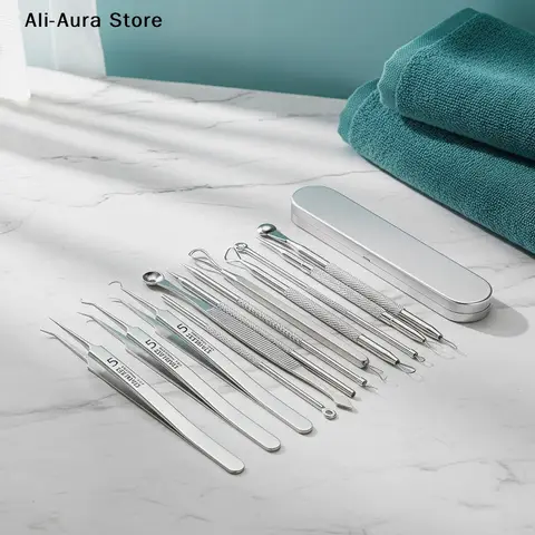 Ultra Sharp Stainless Steel Blackhead Removal Tool Kit Blackhead Clip Tweezers Beauty Face Blackhead Remover Acne Needle Tool
