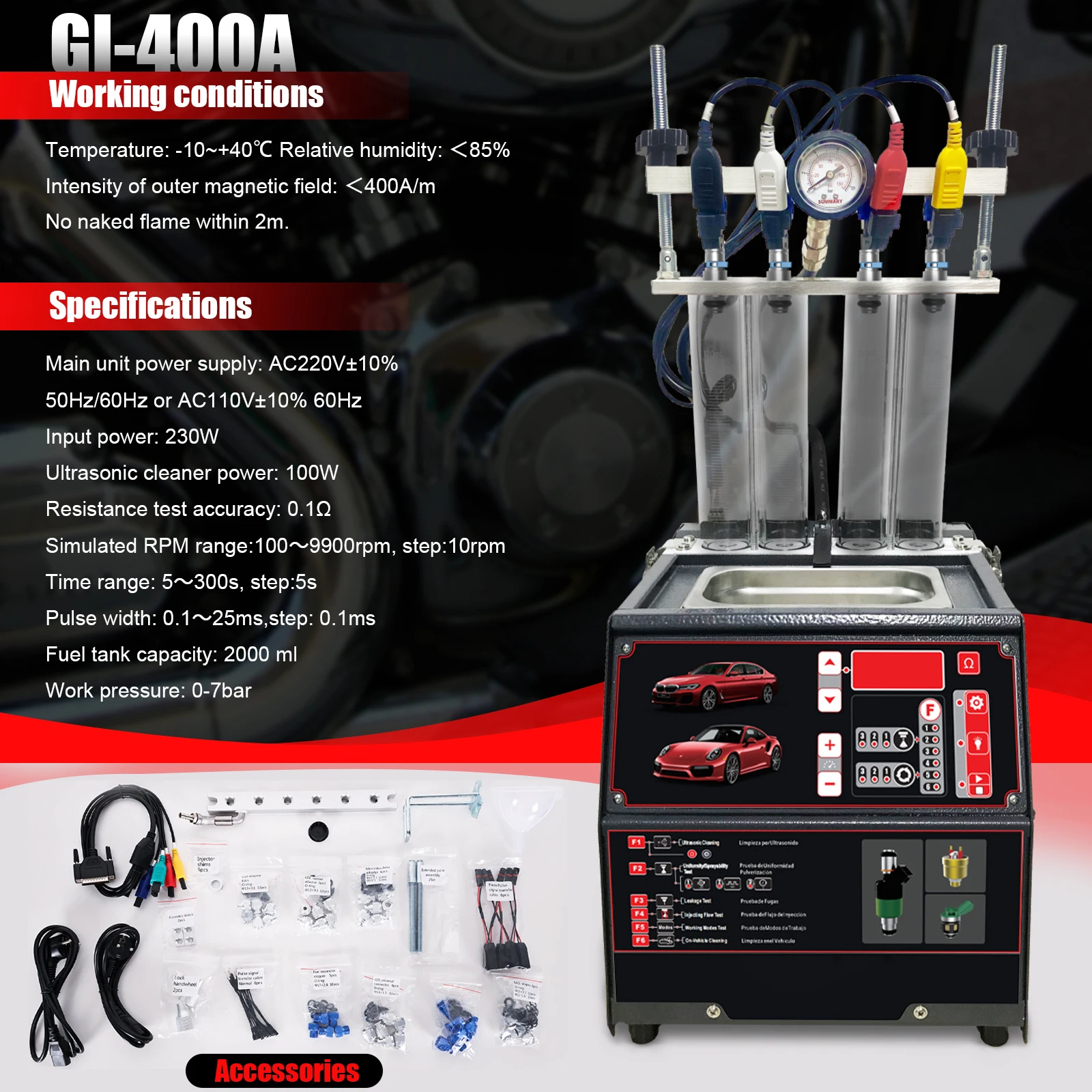 GATmatic GDI Fuel Injector Cleaner And Tester Machine For Car Injectors 110V/220V Professional Automotive Cleaning Tool
GATmatic GDI Fuel Injector Cleaner And Tester Machine For Car Injectors 110V/220V Professional Automotive Cleaning Tool