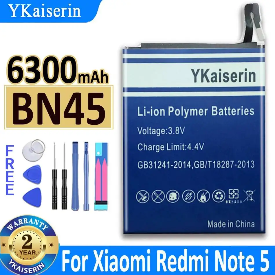 Long-Lasting For Xiaomi Redmi Note 5 Mobile Phone Battery 6300mAh BN45
Long-Lasting For Xiaomi Redmi Note 5 Mobile Phone Battery 6300mAh BN45