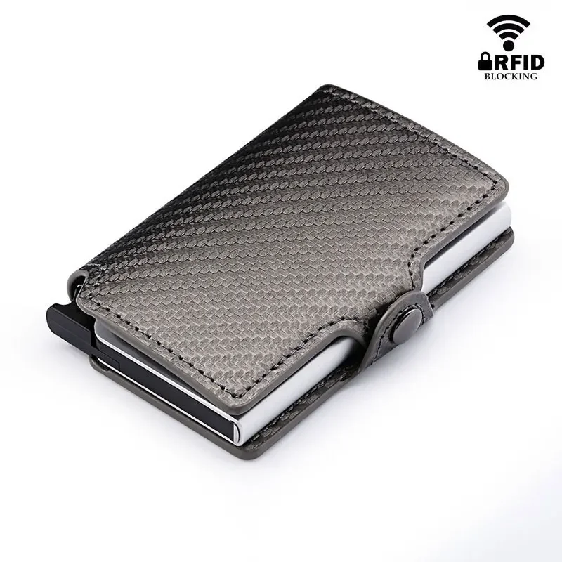 Fashion RFID Men's Carbon Fiber Leather Credit Card Holder Automatic Aluminum Case Wallet Metal Cardholder Male Slim Purse
Fashion RFID Men's Carbon Fiber Leather Credit Card Holder Automatic Aluminum Case Wallet Metal Cardholder Male Slim Purse