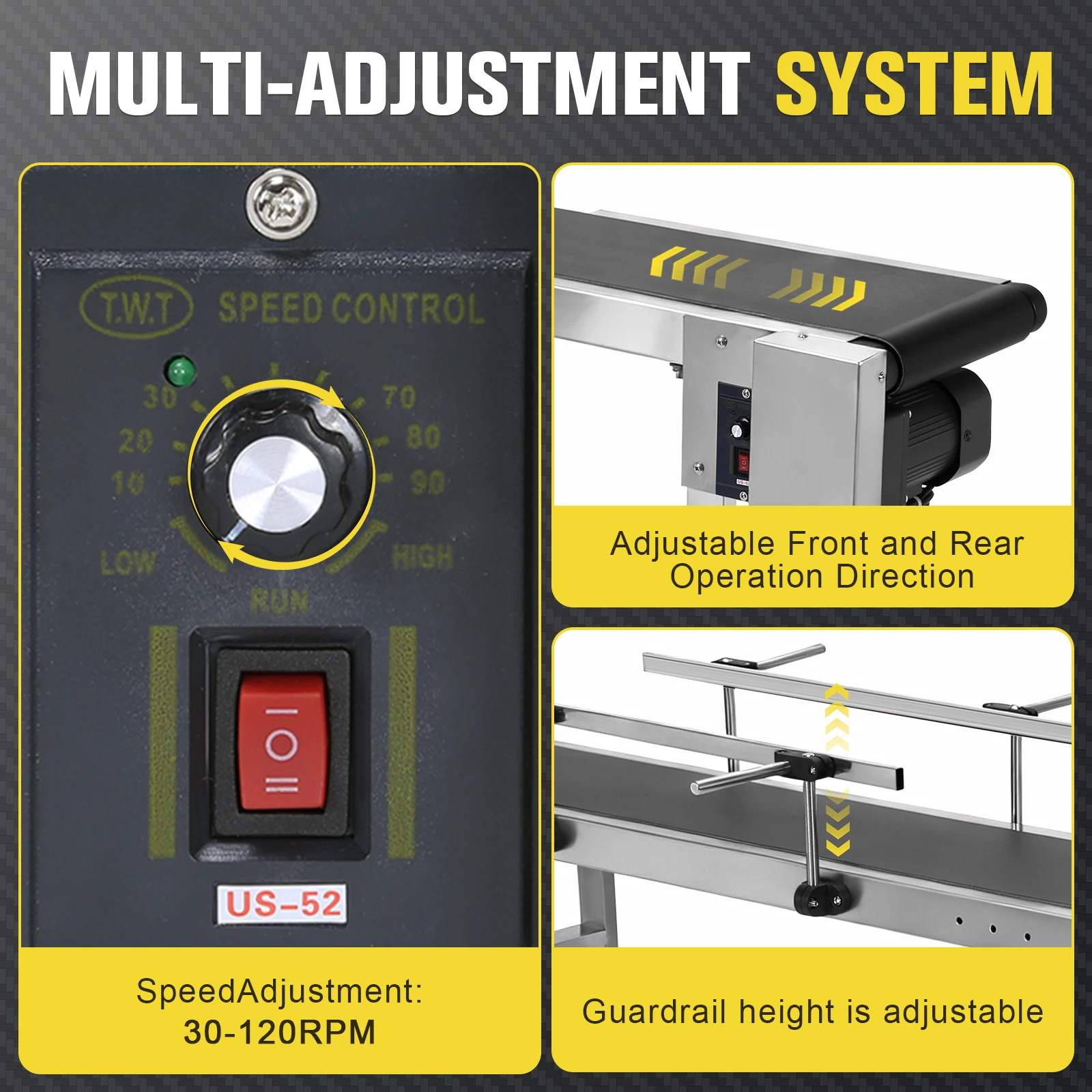 ПВХ-ленточные конвейерные системы 59x7.8 дюймов с двойными защитными ограждениями, регулируемой скоростью для промышленной транспортировки
ПВХ-ленточные конвейерные системы 59x7.8 дюймов с двойными защитными ограждениями, регулируемой скоростью для промышленной транспортировки