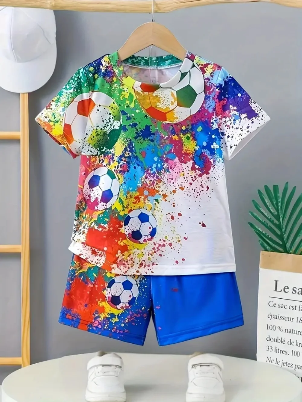 Football Jersey Boys Set Fashion Football Print Summer Sports Set Loose Breathable Kids Tops Casual Lightweight Boys Clothing
Football Jersey Boys Set Fashion Football Print Summer Sports Set Loose Breathable Kids Tops Casual Lightweight Boys Clothing