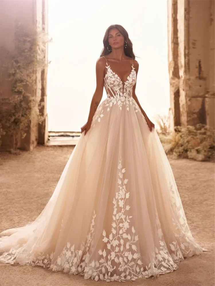 Flavinke Customzied Boho V-neck Wedding Dresses Spaghetti Straps Appliques Corset BEach Tulle Bridal Gown Lace Vestidos De Novia
Flavinke Customzied Boho V-neck Wedding Dresses Spaghetti Straps Appliques Corset BEach Tulle Bridal Gown Lace Vestidos De Novia