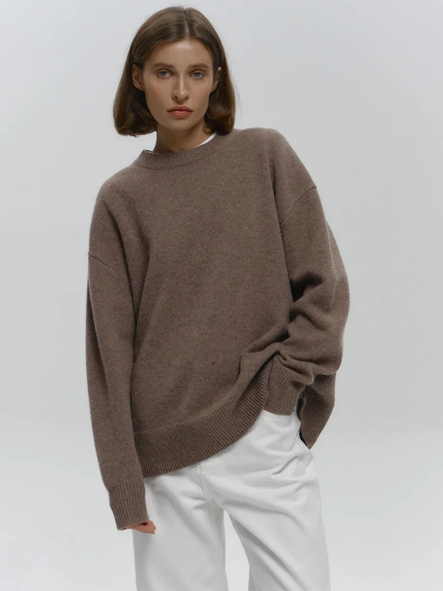 Fmxires Women's O-Neck Oversized Sweater Autumn Winter Thick Warm Loose Simple Solid Color Knitted Pullover Casual Jumper Top 
Fmxires Women's O-Neck Oversized Sweater Autumn Winter Thick Warm Loose Simple Solid Color Knitted Pullover Casual Jumper Top