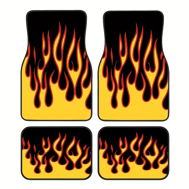 Hip-Hop Flame Pattern Car Mats 4Pcs, Durable Synthetic, Trendy Styling, Easy Clean, Universal for Car Interior Decoration gift
Hip-Hop Flame Pattern Car Mats 4Pcs, Durable Synthetic, Trendy Styling, Easy Clean, Universal for Car Interior Decoration gift