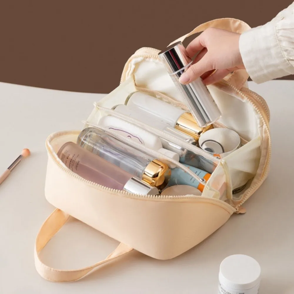 Bow Cosmetic Storage Bag Large Capacity Waterproof Toiletries Storage Pouch Solid Color with Handle Travel Makeup Handbag
Bow Cosmetic Storage Bag Large Capacity Waterproof Toiletries Storage Pouch Solid Color with Handle Travel Makeup Handbag