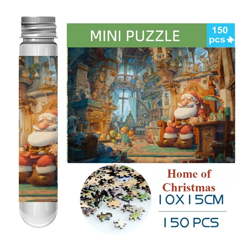 150PCS Mini Test Tube Home of Christmas Difficult Jigsaw Puzzle for Adult Decompression Toys Game Family Educational Toys
150PCS Mini Test Tube Home of Christmas Difficult Jigsaw Puzzle for Adult Decompression Toys Game Family Educational Toys