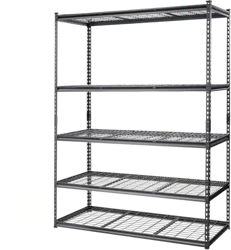 Стеллажи для хранения Towallmark Heavy Duty, 60*24 дюйма, 5-ярусные, для гаража, регулируемые металлические полки, простая сборка
Стеллажи для хранения Towallmark Heavy Duty, 60*24 дюйма, 5-ярусные, для гаража, регулируемые металлические полки, простая сборка
