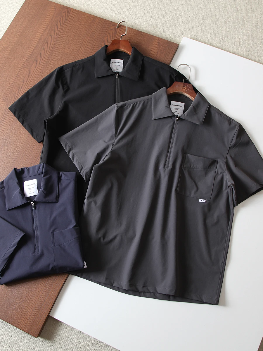 Outdoor Function Quick Dry Loose Fit Half Zip Short Sleeve Shirt Men's Summer Casual Fashion Urban Style Standard Cut
Outdoor Function Quick Dry Loose Fit Half Zip Short Sleeve Shirt Men's Summer Casual Fashion Urban Style Standard Cut