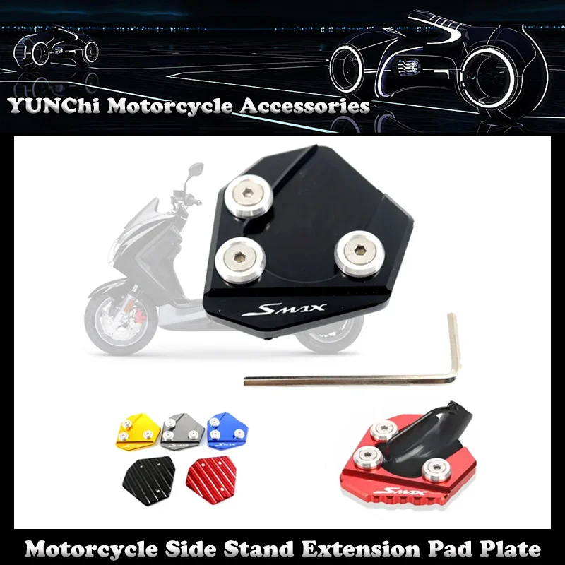 Motorcycle CNC Kickstand Foot Side Stand Extension Pad Plate Bracket For YAMAHA SMAX 155 2013-2021
Motorcycle CNC Kickstand Foot Side Stand Extension Pad Plate Bracket For YAMAHA SMAX 155 2013-2021