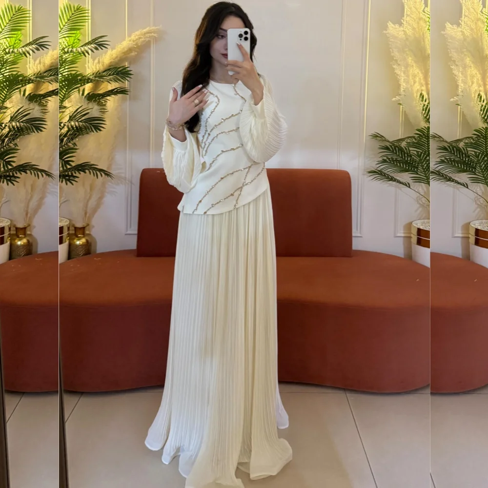 Customized High Quality Chiffon Sequined Pleat A-line Scoop Neck Long Dresses Bespoke Occasion Pastrol
Customized High Quality Chiffon Sequined Pleat A-line Scoop Neck Long Dresses Bespoke Occasion Pastrol