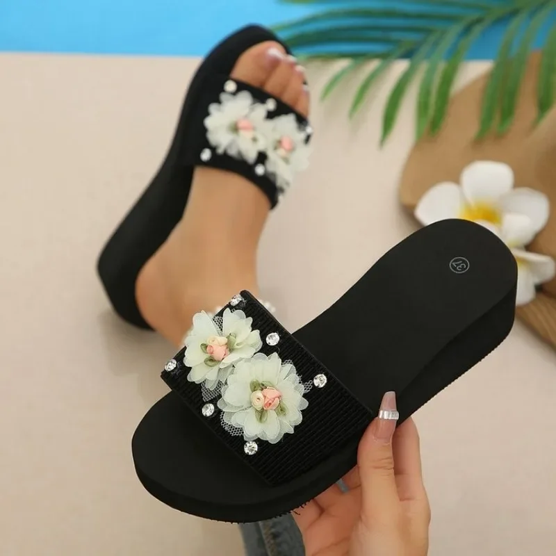 Fashion Flower Wedges High Heel Home Slippers Women Summer Thick Sole Pull On Shoes Ladies Beach Casual Flat Slippers Mujer
Fashion Flower Wedges High Heel Home Slippers Women Summer Thick Sole Pull On Shoes Ladies Beach Casual Flat Slippers Mujer