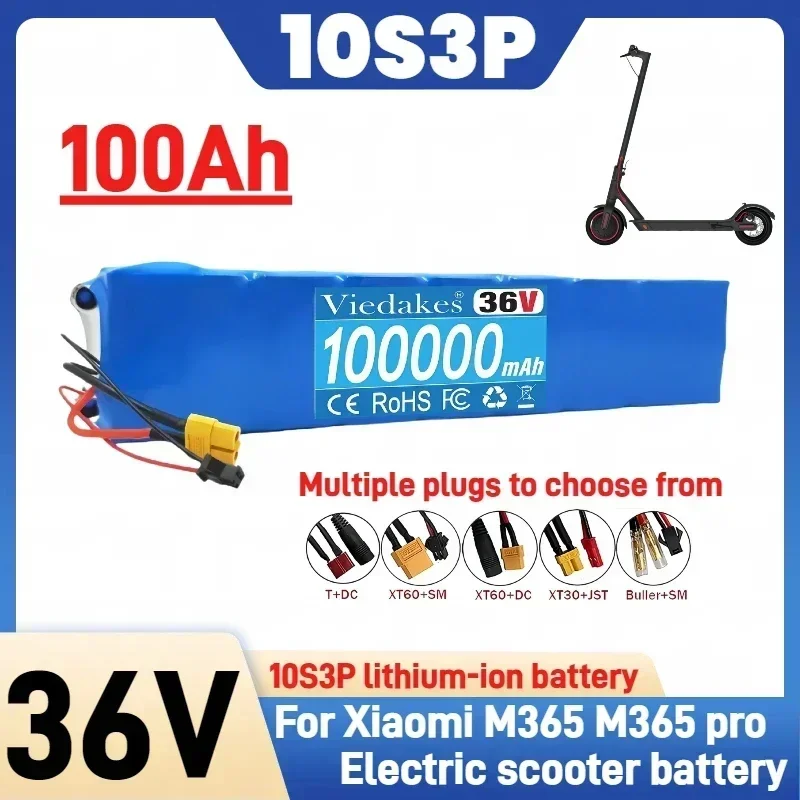 ▨36V 100Ah 18650 Lithium Battery Pack 10S3P 100000mah 800W Same Port 42V M365 Electric Scooters battery Power with BMS☂
▨36V 100Ah 18650 Lithium Battery Pack 10S3P 100000mah 800W Same Port 42V M365 Electric Scooters battery Power with BMS☂