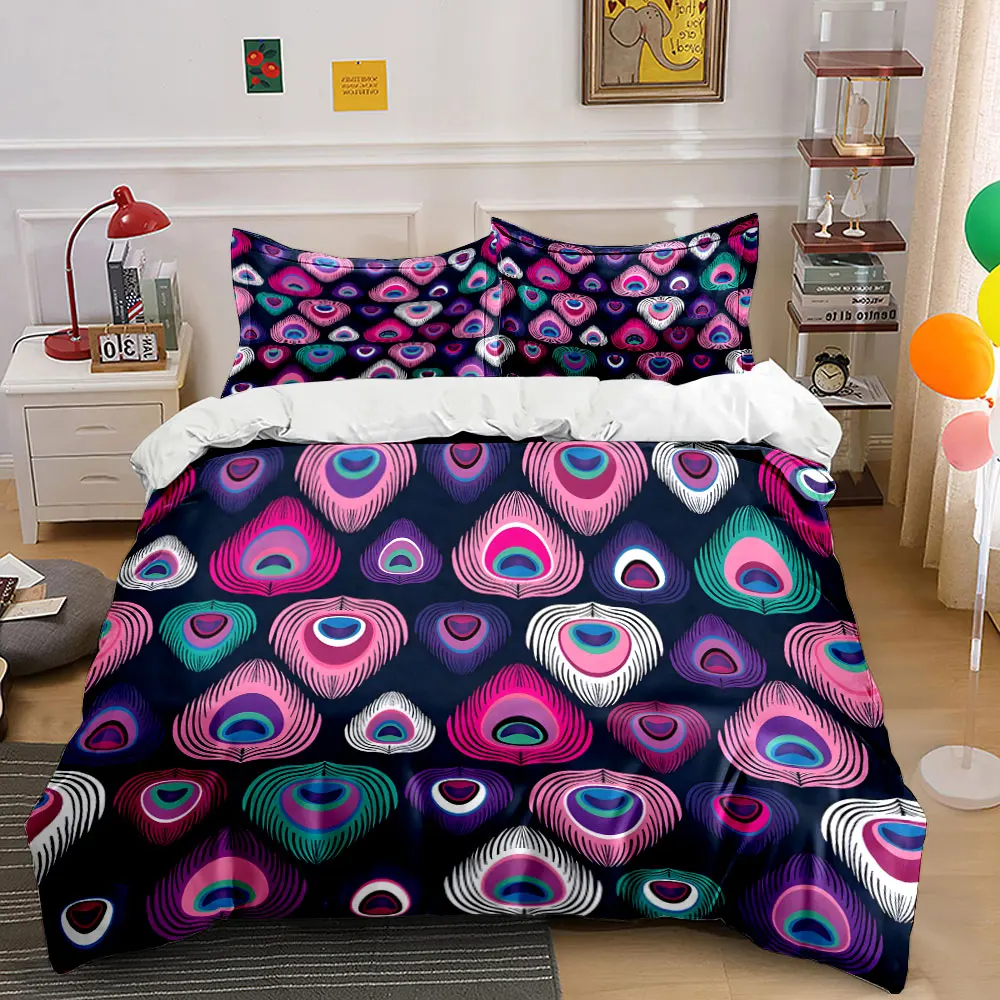 Peacock Feather Pattern Design Pattern Duvet Cover Set Digital Print Colorful Polyester Bedding with Zipper Closur for gifts
Peacock Feather Pattern Design Pattern Duvet Cover Set Digital Print Colorful Polyester Bedding with Zipper Closur for gifts