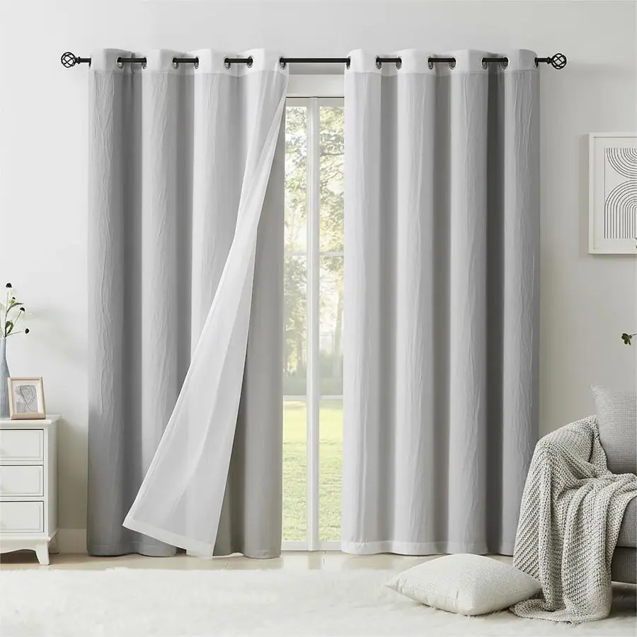 90 Blackout Curtains with Ombre Sheers Overlay Mix and Match Double Layer Thermal Insulated Window Panels 63 Inch Length for Liv
90 Blackout Curtains with Ombre Sheers Overlay Mix and Match Double Layer Thermal Insulated Window Panels 63 Inch Length for Liv