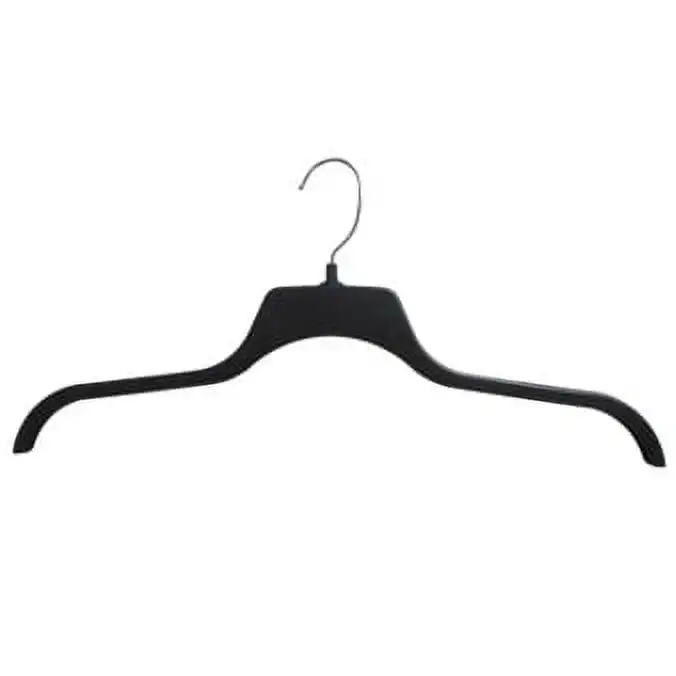 Black Heavy Duty Recycled Plastic Non Slip Sweater Garment Hangers with Polished Metal Swivel Hooks, 19 Inch, 50 Pack
Black Heavy Duty Recycled Plastic Non Slip Sweater Garment Hangers with Polished Metal Swivel Hooks, 19 Inch, 50 Pack
