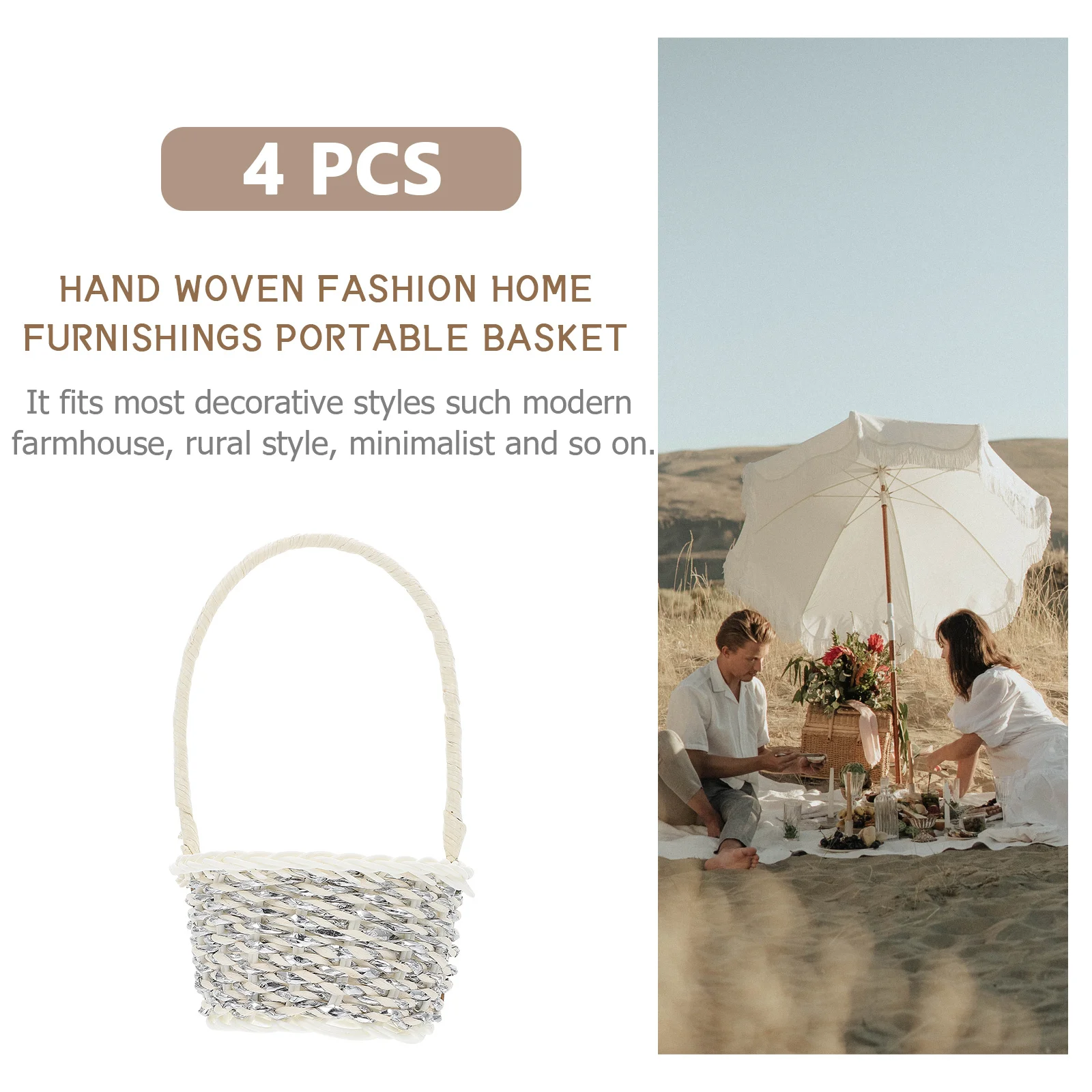 4pcs Handwoven Flower Baskets Storage Containers For Fresh Dried Flowers Natural Decorative Basket Farmhouse Style Woven Storage 
4pcs Handwoven Flower Baskets Storage Containers For Fresh Dried Flowers Natural Decorative Basket Farmhouse Style Woven Storage