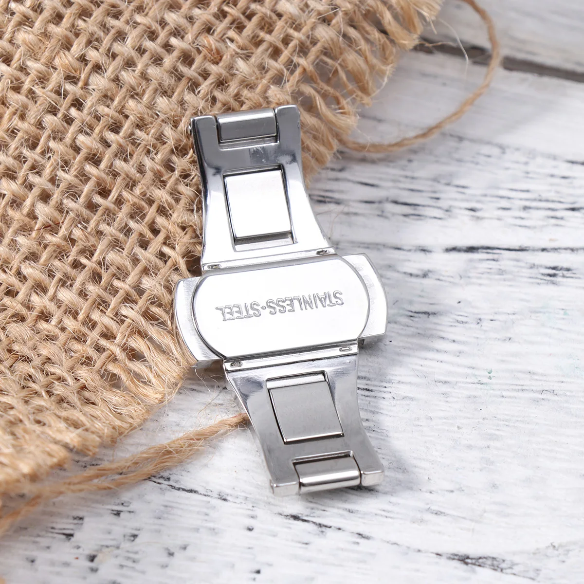 Double Push Button Stainless Steel Butterfly Clasp Deployment Buckle Durable Watch Band Clasp Compatible with Most Straps 
Double Push Button Stainless Steel Butterfly Clasp Deployment Buckle Durable Watch Band Clasp Compatible with Most Straps
