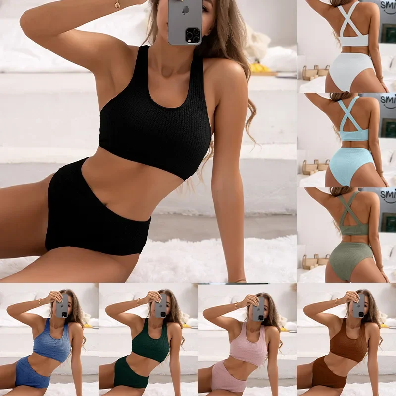 Sexy Bikini High Waist Women Swimsuit 2024 New Solid Ribbed Swimwear Push Up Bikinis Set Summer Beachwear Bathing Suit Female
Sexy Bikini High Waist Women Swimsuit 2024 New Solid Ribbed Swimwear Push Up Bikinis Set Summer Beachwear Bathing Suit Female