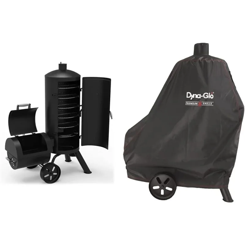 Series DGSS1382VCS-D Heavy-Duty Vertical Offset Charcoal Smoker & Grill and premium smoker grill cover
Series DGSS1382VCS-D Heavy-Duty Vertical Offset Charcoal Smoker & Grill and premium smoker grill cover