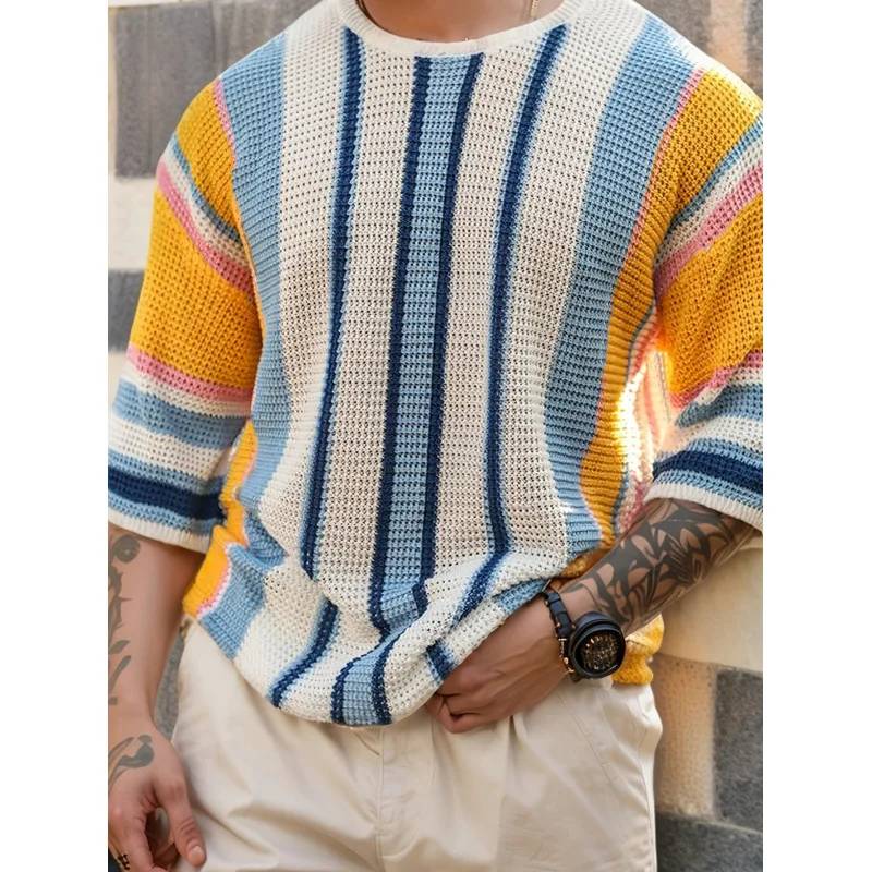 Men's Striped Sweater H 11920 Knitted Knitwear Easy Care Floral Embroidery Long Sleeve Spring Summer Autumn Fashion Casual Wear
Men's Striped Sweater H 11920 Knitted Knitwear Easy Care Floral Embroidery Long Sleeve Spring Summer Autumn Fashion Casual Wear