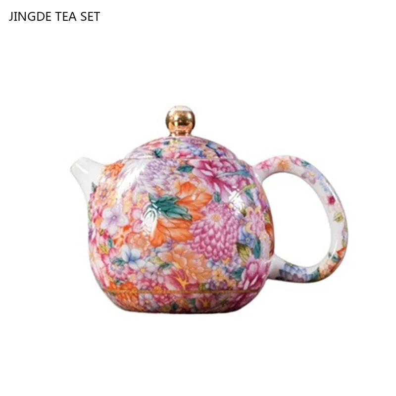 1pc 210ml Exquisite Enamel Color Ceramic Teapot Ball Hole Filter Tea Infuser Custom Beauty Teapot Chinese Tea Set
1pc 210ml Exquisite Enamel Color Ceramic Teapot Ball Hole Filter Tea Infuser Custom Beauty Teapot Chinese Tea Set