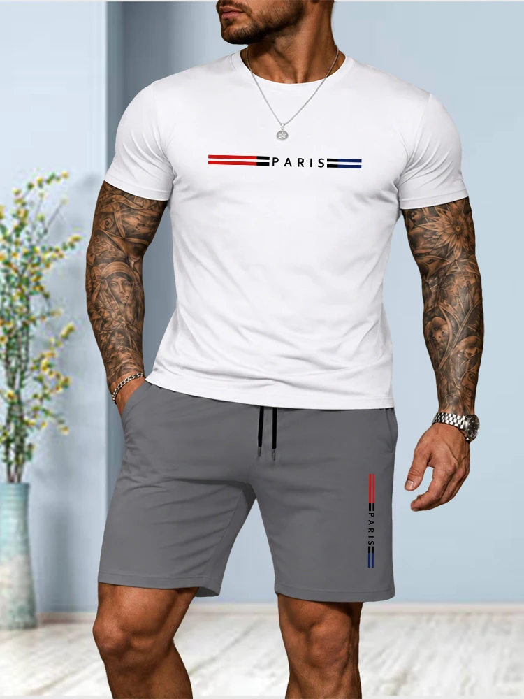 Men's Tracksuit 2 Piece O-neck Short Sleeve Shirt Shorts Set Men's Running Suit Plus Size T shirts Man Clothing Summer T-shirt
Men's Tracksuit 2 Piece O-neck Short Sleeve Shirt Shorts Set Men's Running Suit Plus Size T shirts Man Clothing Summer T-shirt