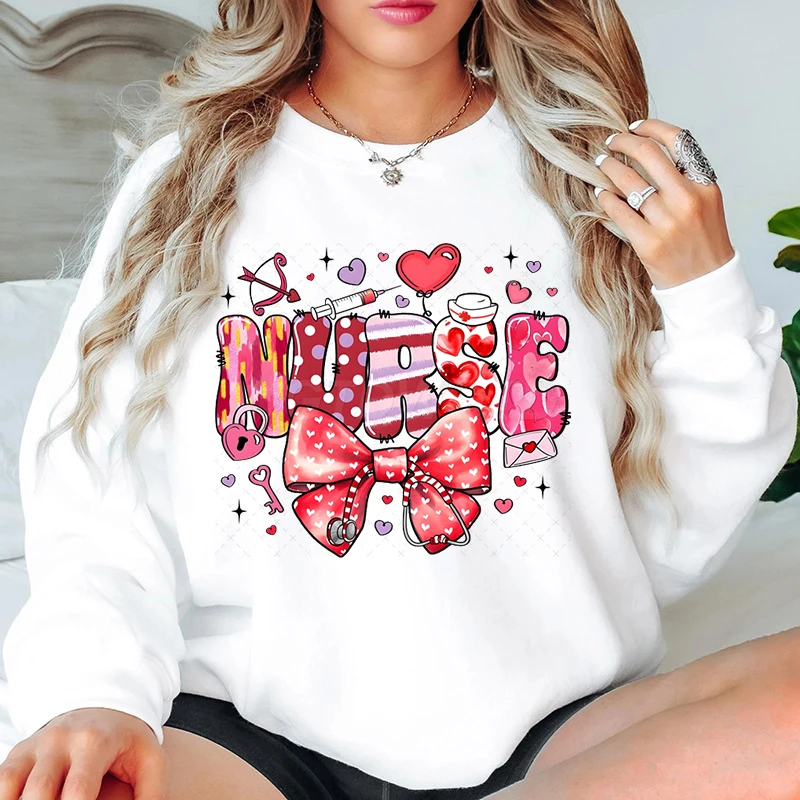 Women's Sweatshirts Nurse Coquette Bow Casual Hoodies Valentine's Day Nurse Gift Women's Sweater Nursing Life Funny Sweatshirt
Women's Sweatshirts Nurse Coquette Bow Casual Hoodies Valentine's Day Nurse Gift Women's Sweater Nursing Life Funny Sweatshirt