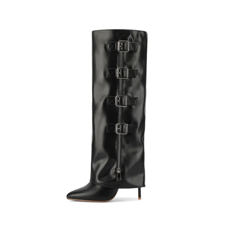 Autumn Winter New Belt Buckle Zipper Decoration Knee High Skirt Boots Fashionable 11.5cm High Heel Women Long Boots Size 35-43
Autumn Winter New Belt Buckle Zipper Decoration Knee High Skirt Boots Fashionable 11.5cm High Heel Women Long Boots Size 35-43
