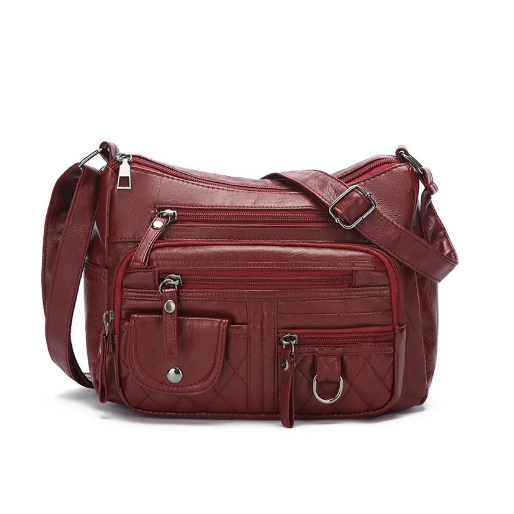 Soft Multiple Zip Pockets Shoulder Bag Waterproof Large Capacity Crossbody Mommy Bag Simple Retro PU Leather Crossbody Bag Girls
Soft Multiple Zip Pockets Shoulder Bag Waterproof Large Capacity Crossbody Mommy Bag Simple Retro PU Leather Crossbody Bag Girls
