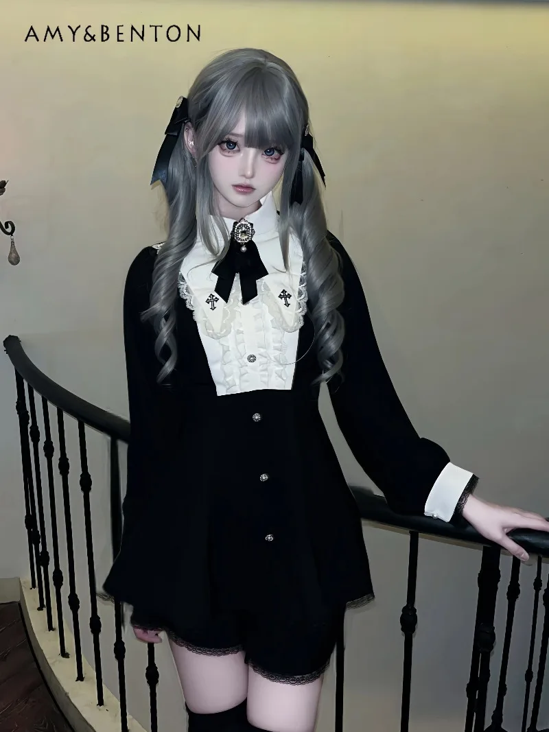 Gothic Cross Embroidery Sets Japanese Subculture Mine Series Slim Mini Dress Shorts Two Piece Set Mass-Produced Women Clothing
Gothic Cross Embroidery Sets Japanese Subculture Mine Series Slim Mini Dress Shorts Two Piece Set Mass-Produced Women Clothing