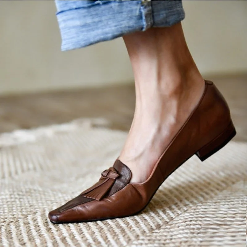 Retro Simple Shoes For Spring Slip On Korea Style Women Loafers Casual Flat Shoes Women‘s Flats Cowhide Loafers For Female
Retro Simple Shoes For Spring Slip On Korea Style Women Loafers Casual Flat Shoes Women‘s Flats Cowhide Loafers For Female