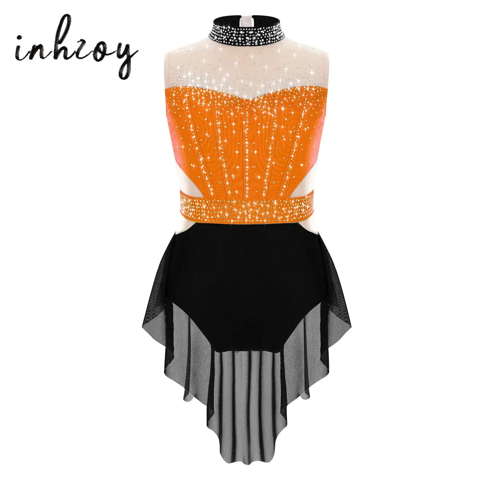 Kids Girls Lyrical Dance Costume Sleeveless Backless Shiny Rhinestones Color Block Mesh Overlay Skirted Dress Ballet Dancewear
Kids Girls Lyrical Dance Costume Sleeveless Backless Shiny Rhinestones Color Block Mesh Overlay Skirted Dress Ballet Dancewear