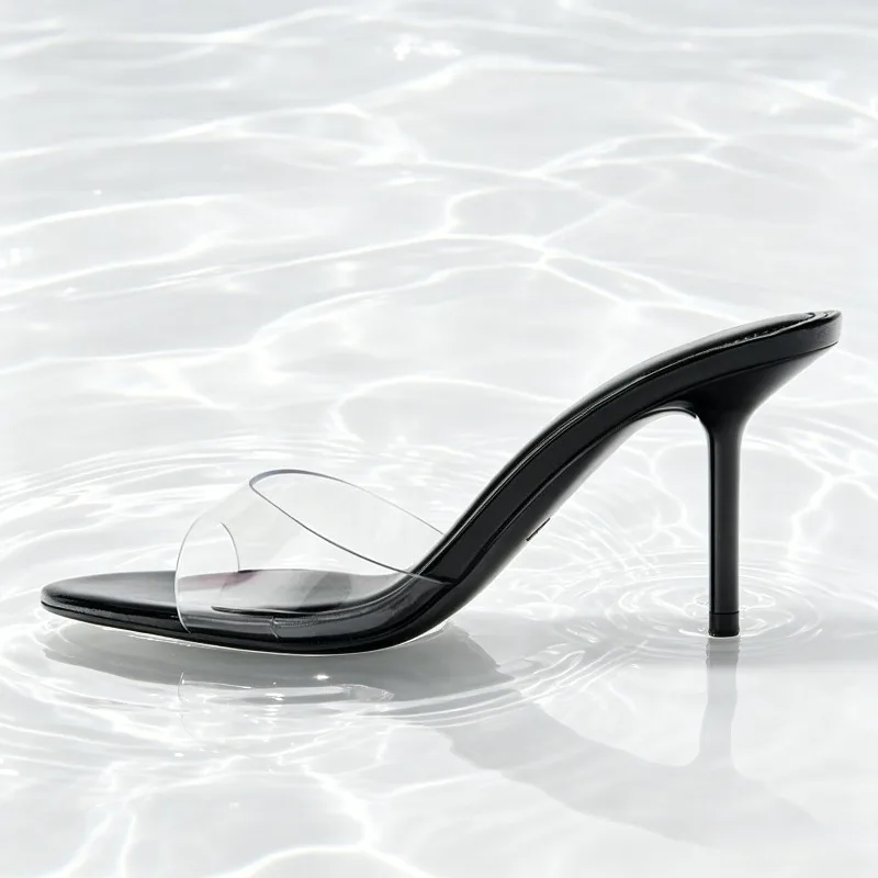 Unique Vinyl-effect Front-strap Mule Sandals for Women Fashion Pointed-toe Stiletto Designer Shoes Elegant Open Toe Office Shoes
Unique Vinyl-effect Front-strap Mule Sandals for Women Fashion Pointed-toe Stiletto Designer Shoes Elegant Open Toe Office Shoes