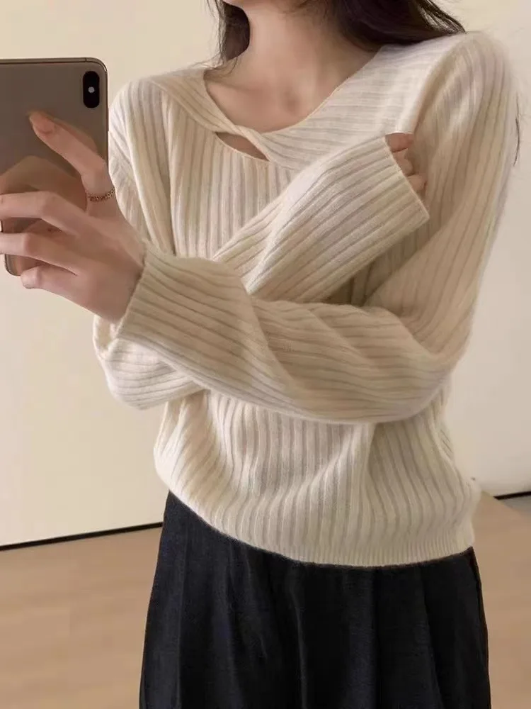 Женский вязаный ажурный свитер на голову, осень-зима, мягкая шерстяная основа, трикотаж Ele Top Design, закрученный узел
Женский вязаный ажурный свитер на голову, осень-зима, мягкая шерстяная основа, трикотаж Ele Top Design, закрученный узел