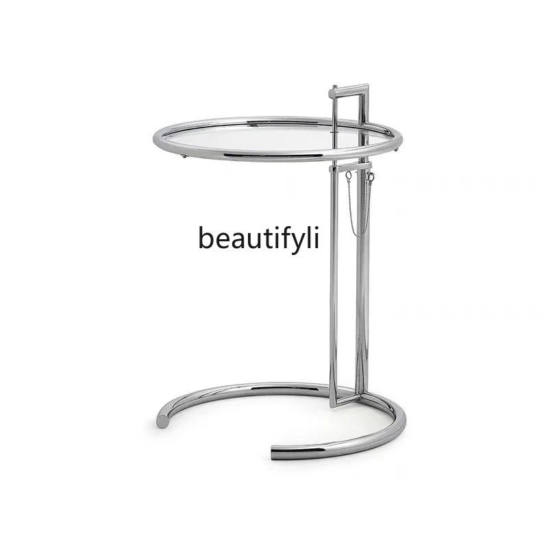 Modern Lifting Stainless Steel Glass Side Table Nordic round Table Sofa Corner Table
Modern Lifting Stainless Steel Glass Side Table Nordic round Table Sofa Corner Table