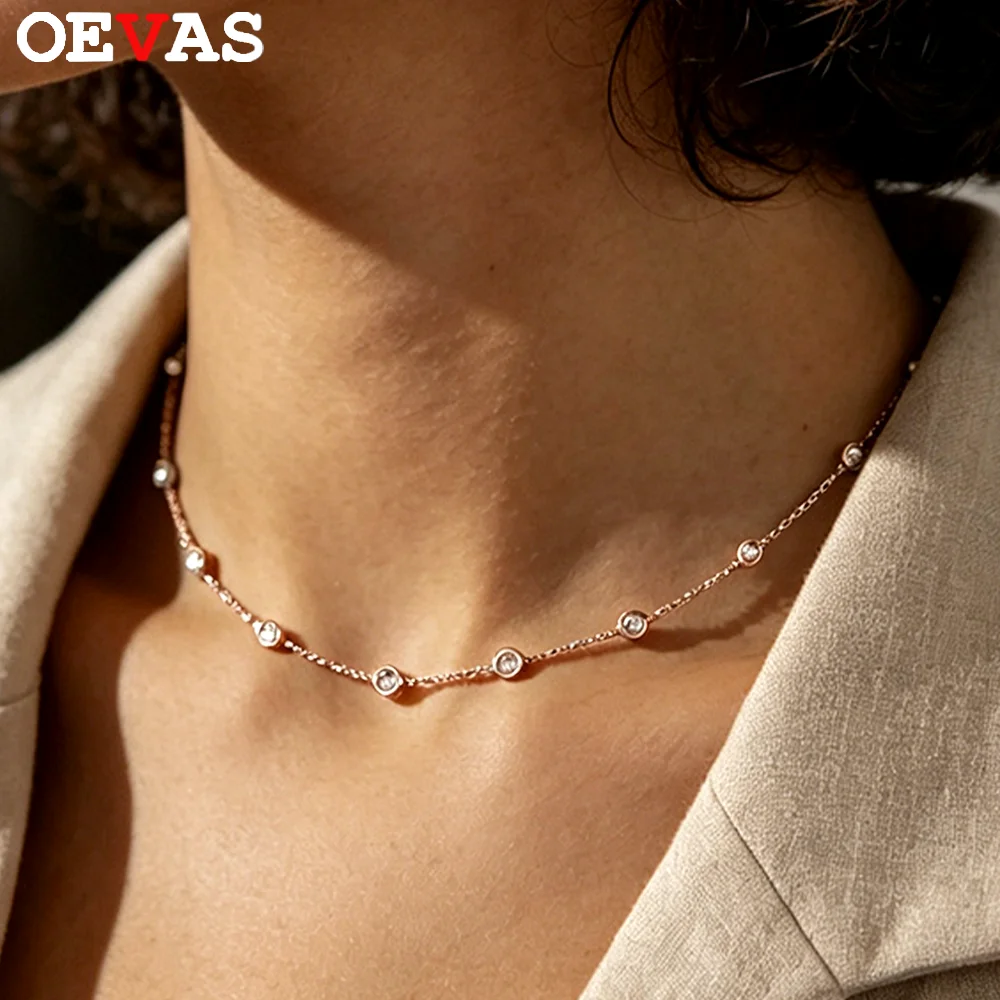 OEVAS 3mm Full Moissanite Bubble Chain Necklace for Women 100% S925 Silver Bezel Lab Diamond Choker Party Fine Jewelry Certified
OEVAS 3mm Full Moissanite Bubble Chain Necklace for Women 100% S925 Silver Bezel Lab Diamond Choker Party Fine Jewelry Certified