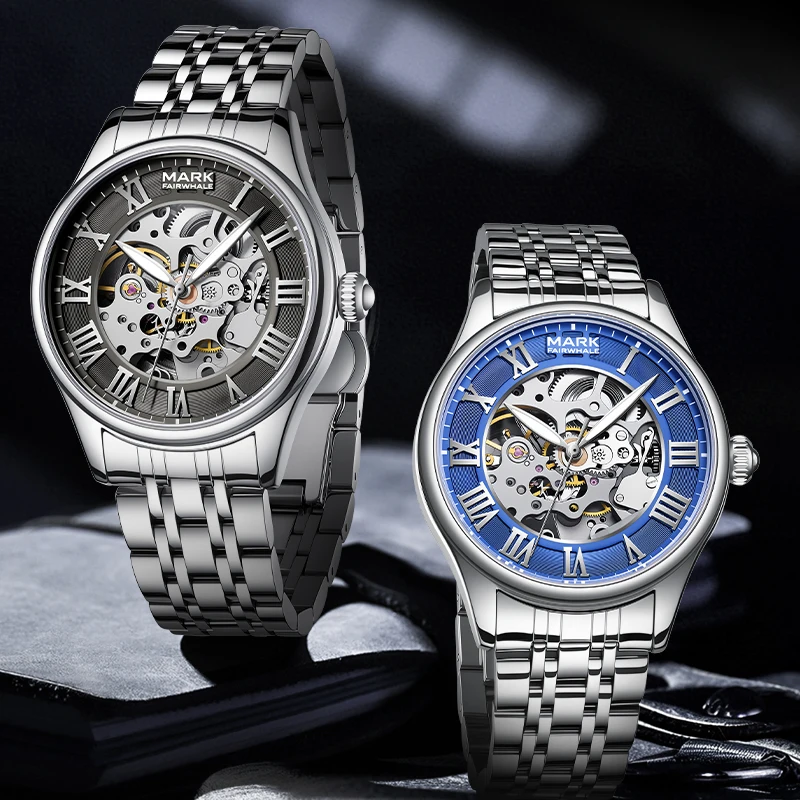 MARK FAIRWHALE Men's Mechanical Watch FW-6054 Automatic Skeleton Dial 41MM Stainless Steel Bracelet 3ATM Waterproof Wristwatch
MARK FAIRWHALE Men's Mechanical Watch FW-6054 Automatic Skeleton Dial 41MM Stainless Steel Bracelet 3ATM Waterproof Wristwatch